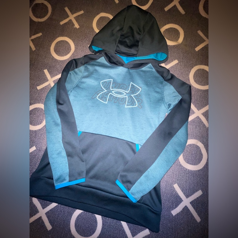 Under Armour Teal and Gray Hoodie- KIDS